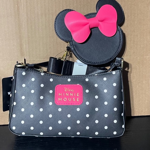 Disney's Minnie Mouse Crossbody Bag With Detachable Coin Pouch - Picture 2 of 8